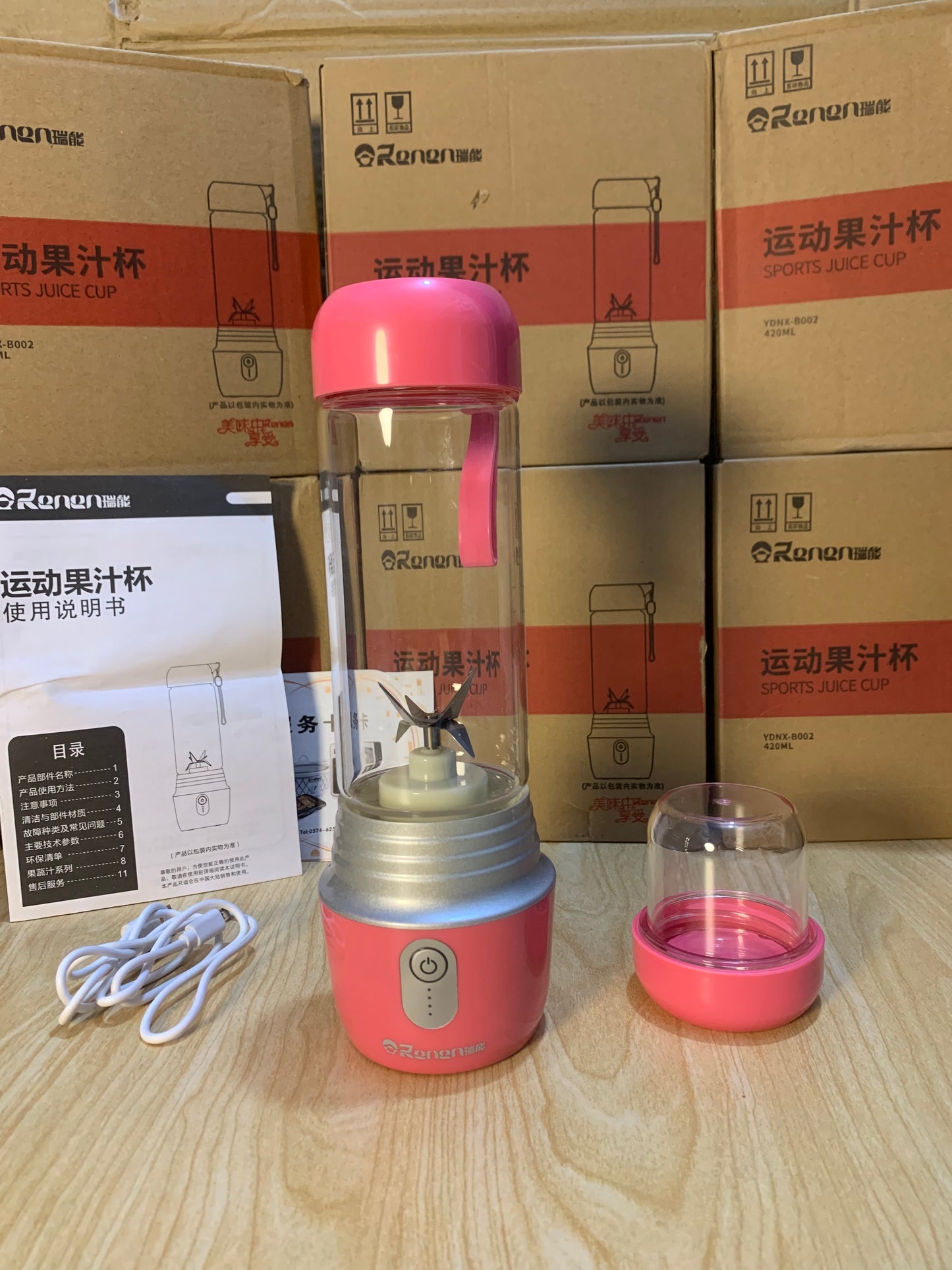 Imported 6 blade fruit blender and milk shaker with power bank